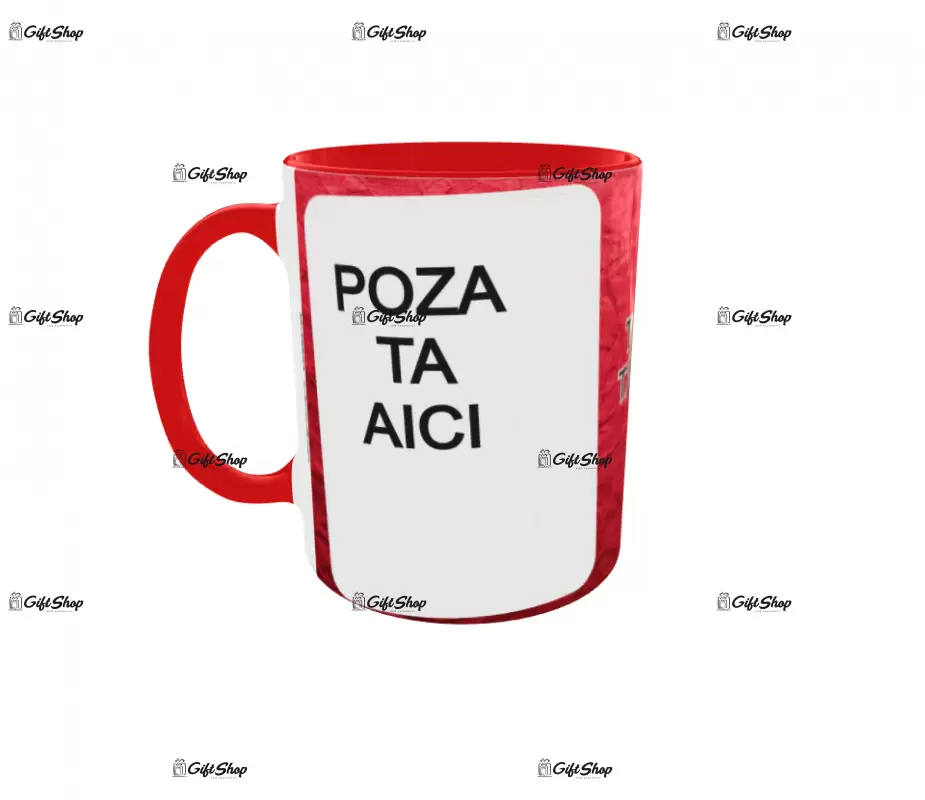 Cana, personalizata cu  2 poze si 1 text, 330ml, model  3104