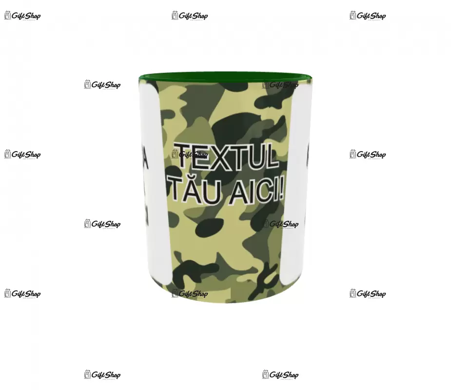 Cana, personalizata cu  2 poze si 1 text, 330ml, model  3110