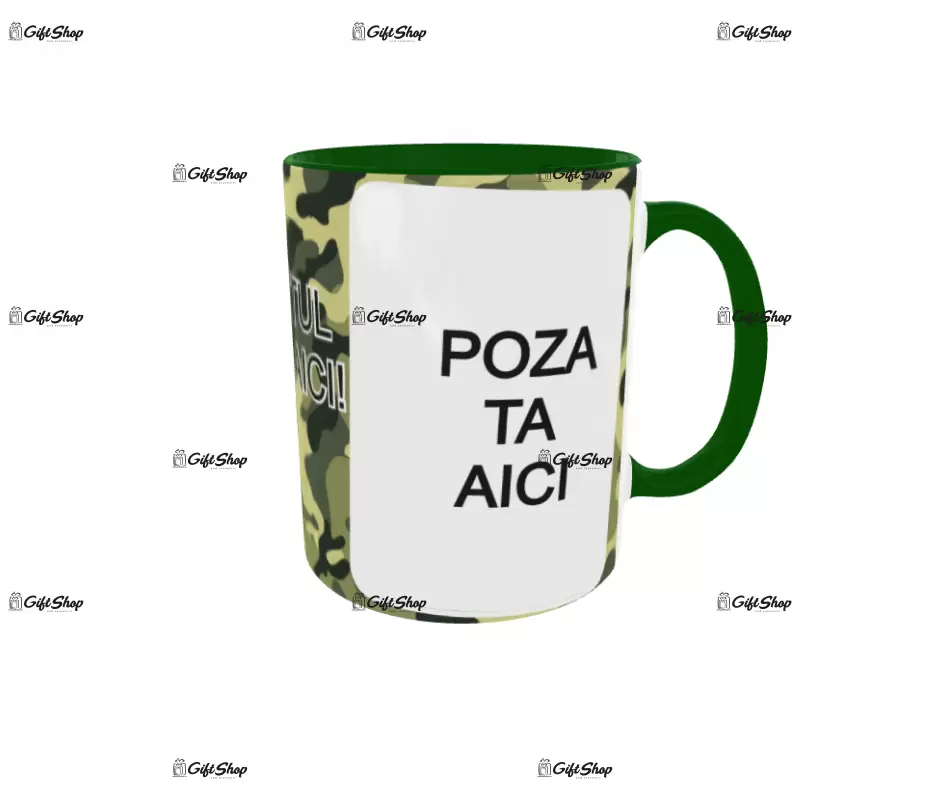 Cana, personalizata cu  2 poze si 1 text, 330ml, model  3110
