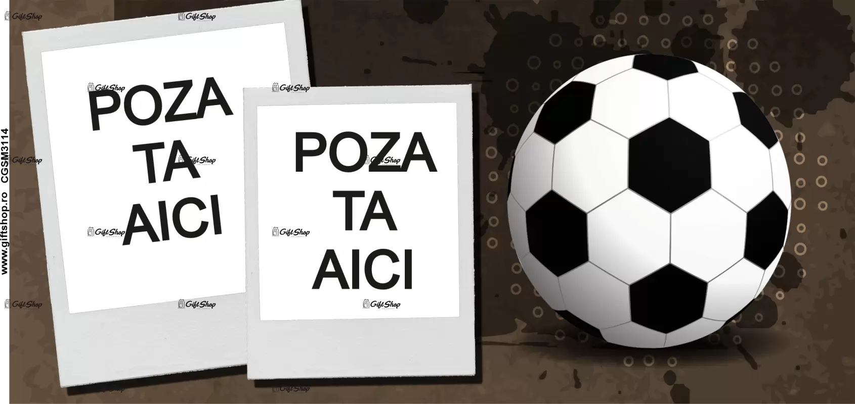 Cana, personalizata cu  2 poze si 1 text, 330ml, model  3114