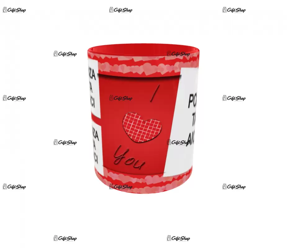Cana, personalizata cu  3 poze si 1 text, 330ml, model 3115