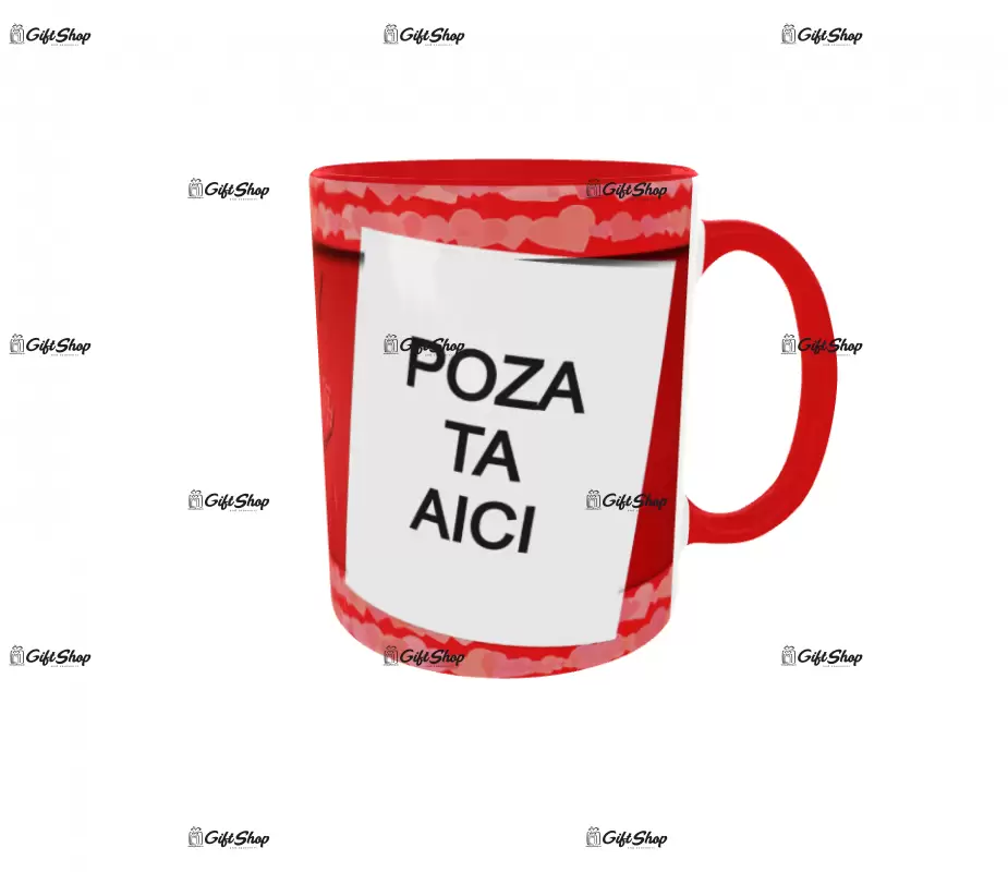 Cana, personalizata cu  3 poze si 1 text, 330ml, model 3115
