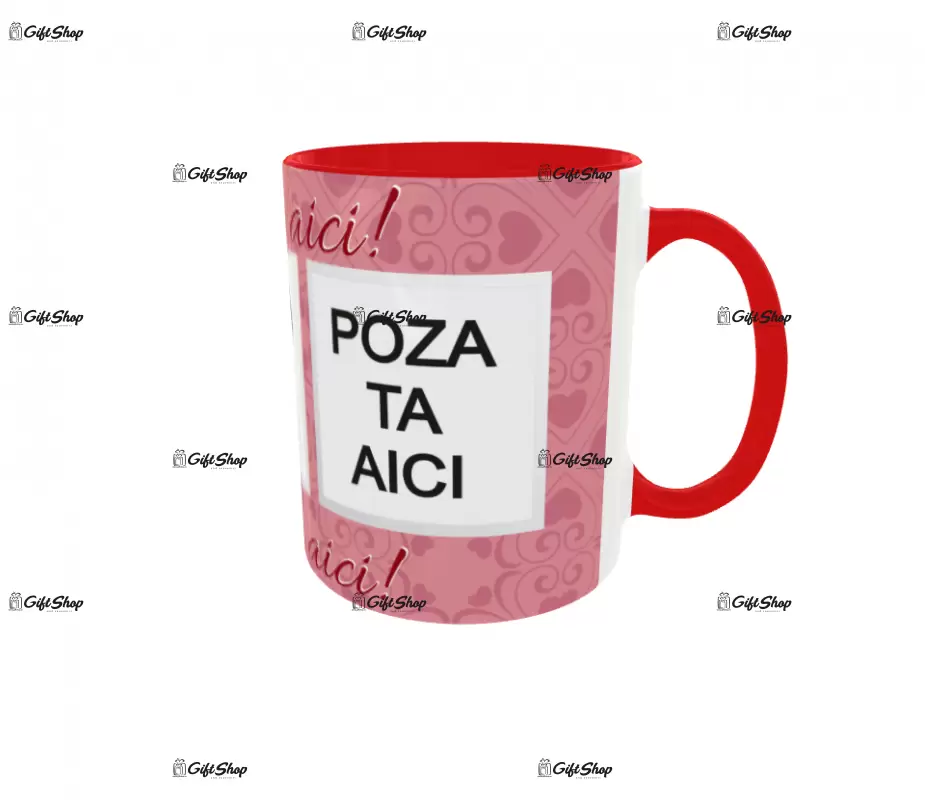 Cana, personalizata cu 3 poze si 1 text, 330ml, model 3127