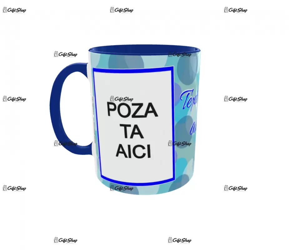 Cana, personalizata cu 2 poze si 1 text, 330ml, model 3132
