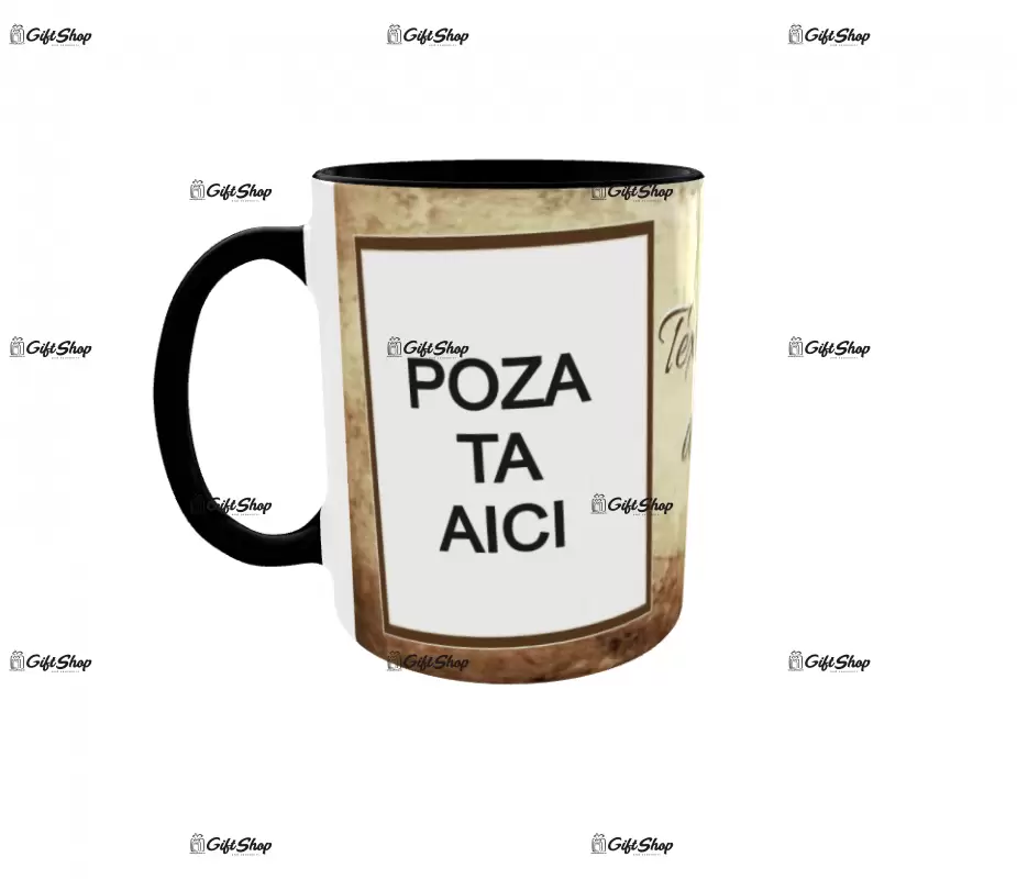 Cana, personalizata cu 2 poze si 1 text, 330ml, model 3135