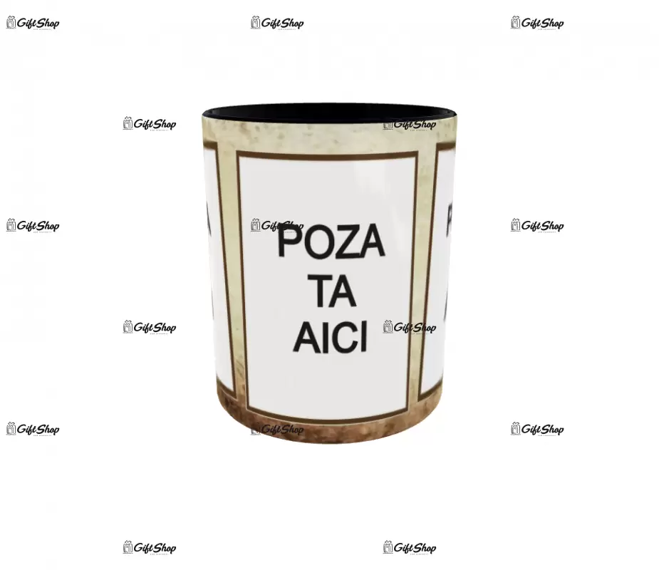 Cana, personalizata cu 3 poze si 1 text, 330ml, model 3136