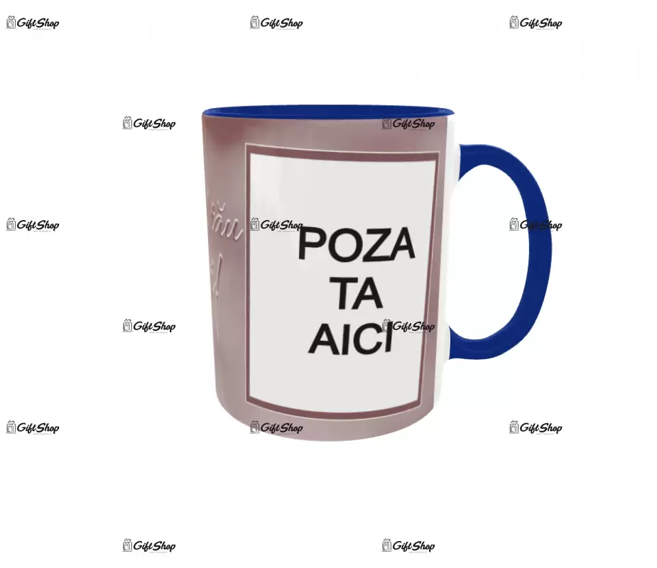 Cana, personalizata cu 2 poze si 1 text, 330ml, model 3138