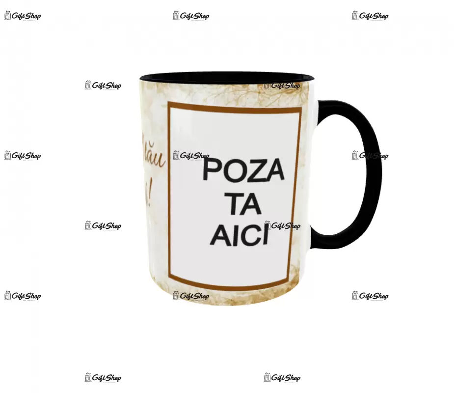Cana, personalizata cu 2 poze si 1 text, 330ml, model 3141