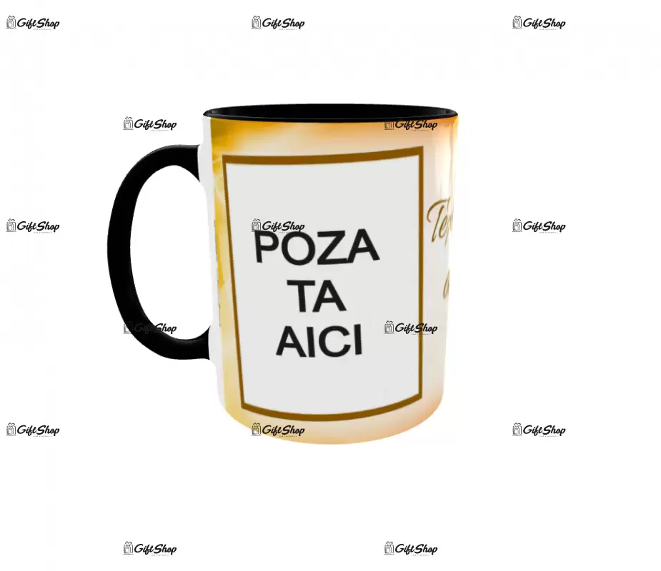 Cana, personalizata cu 2 poze si 1 text, 330ml, model 3144