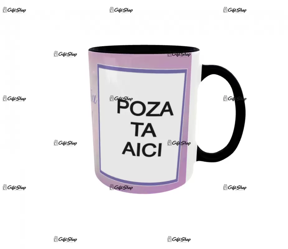 Cana, personalizata cu 2 poze si 1 text, 330ml, model 3147