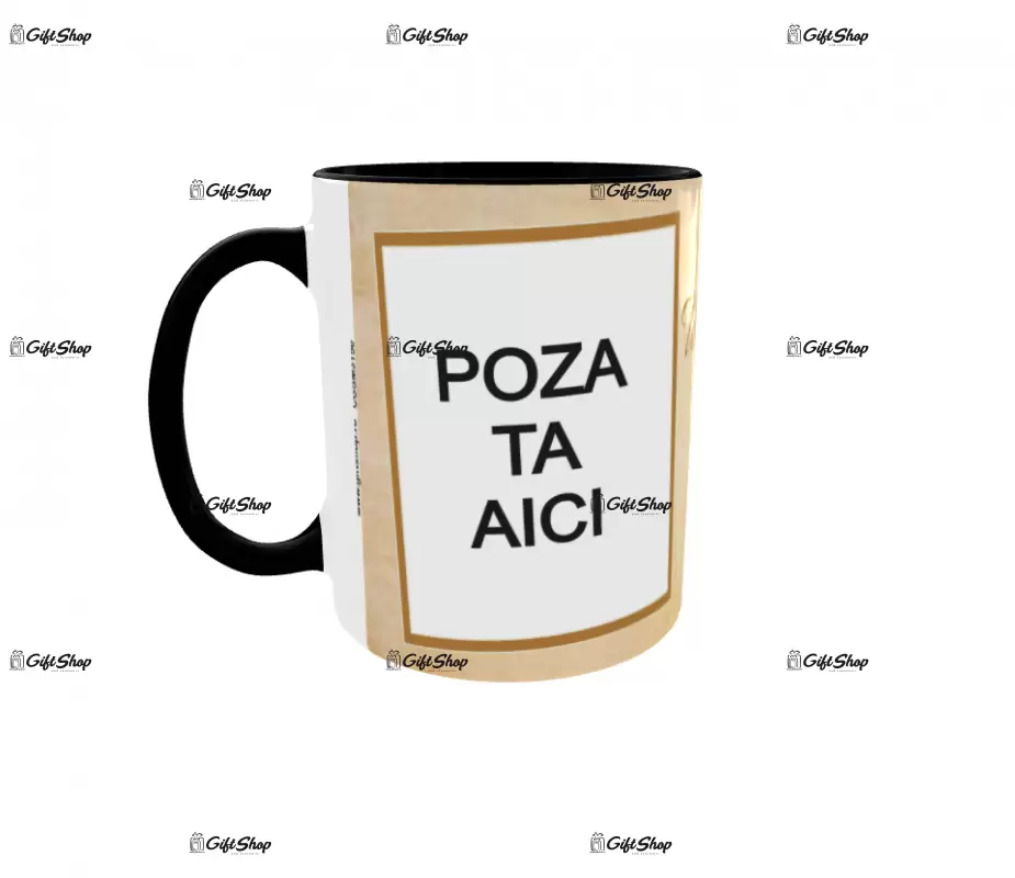 Cana, personalizata cu 2 poze si 1 text, 330ml, model 3150