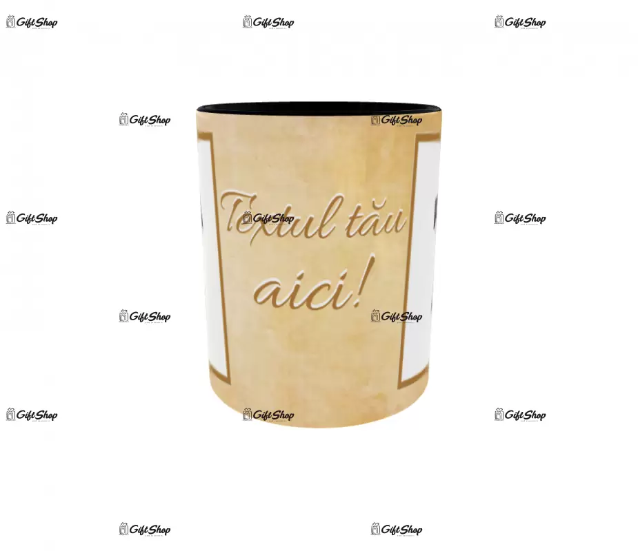 Cana, personalizata cu 2 poze si 1 text, 330ml, model 3150