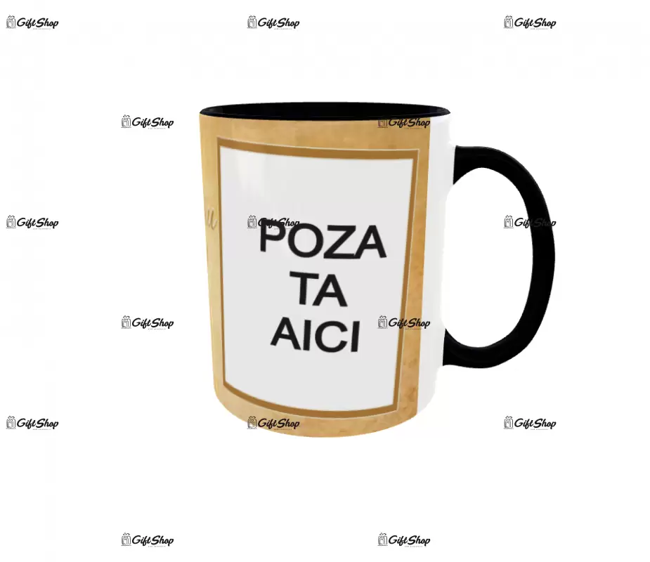 Cana, personalizata cu 2 poze si 1 text, 330ml, model 3150