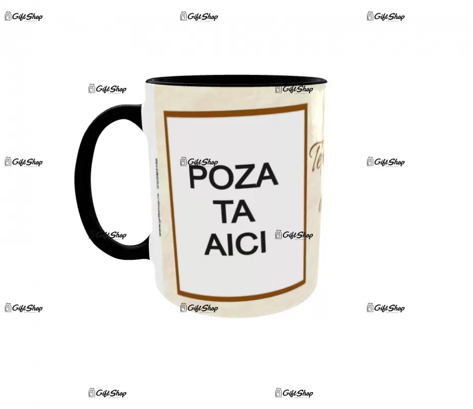 Cana, personalizata cu 2 poze si text, 330ml, model 3156