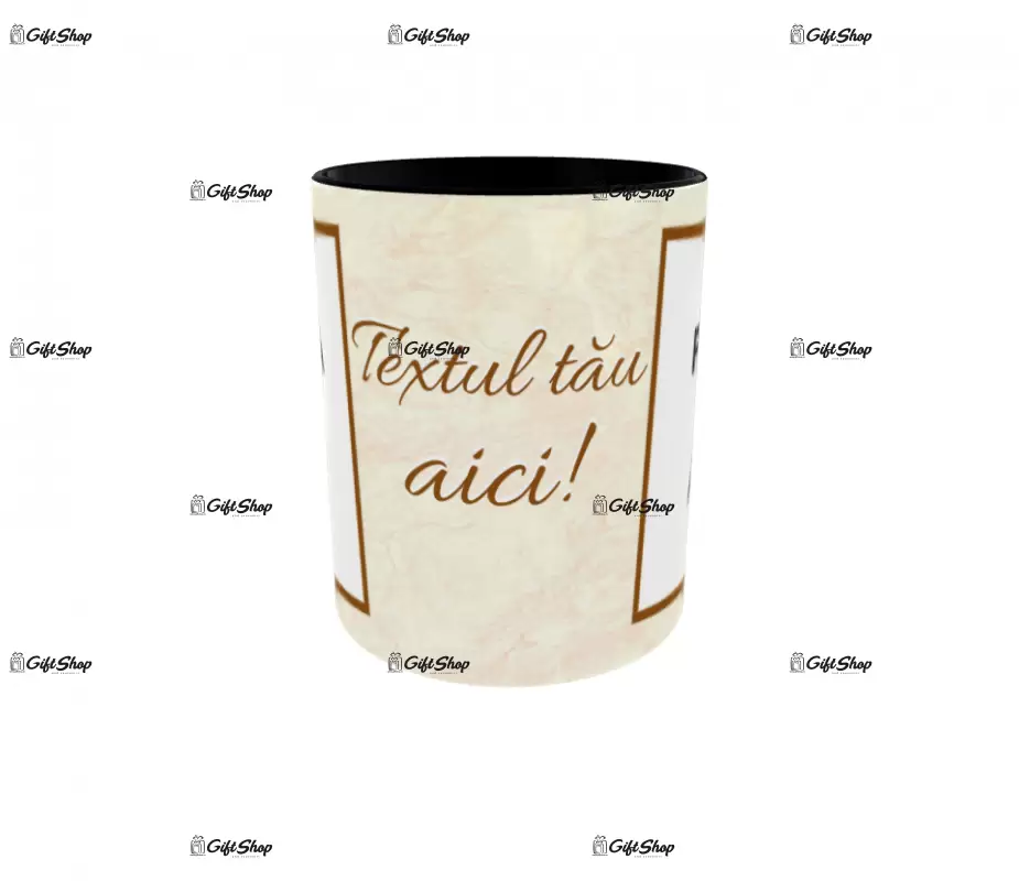 Cana, personalizata cu 2 poze si text, 330ml, model 3156