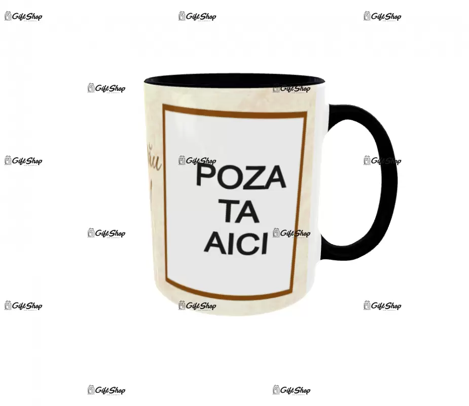 Cana, personalizata cu 2 poze si text, 330ml, model 3156