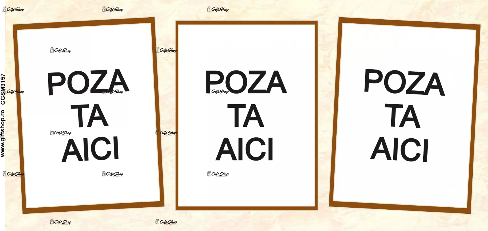 Cana, personalizata cu 3 poze si text, 330ml, model 3157