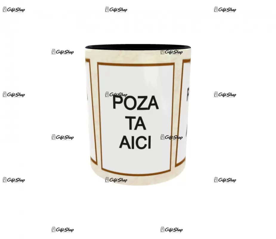 Cana, personalizata cu 3 poze si text, 330ml, model 3157