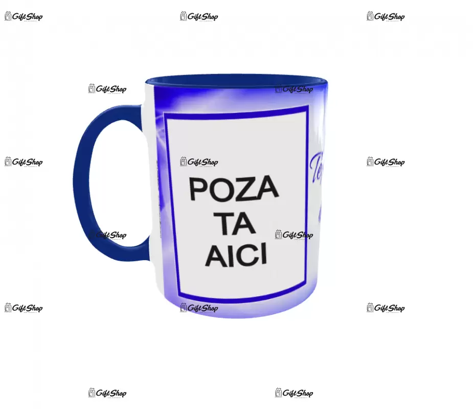 Cana, personalizata cu 2 poze si text, 330ml, model 3159