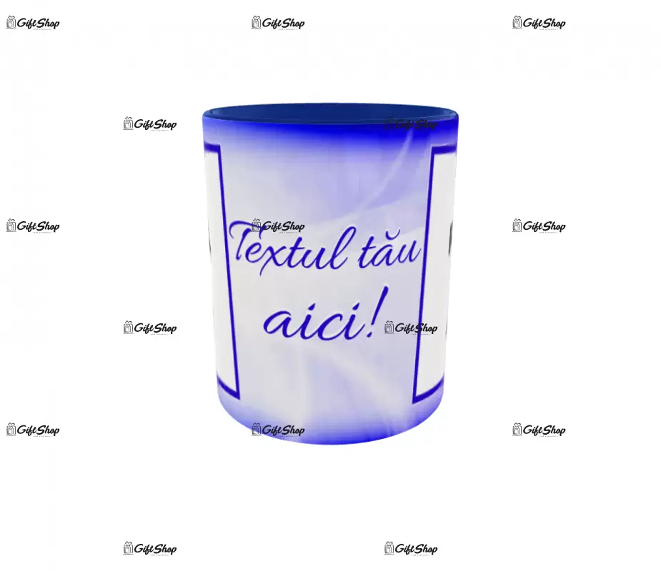 Cana, personalizata cu 2 poze si text, 330ml, model 3159