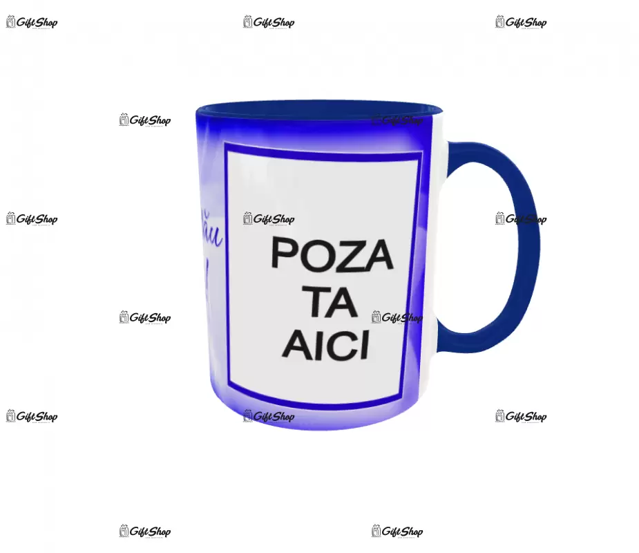 Cana, personalizata cu 2 poze si text, 330ml, model 3159