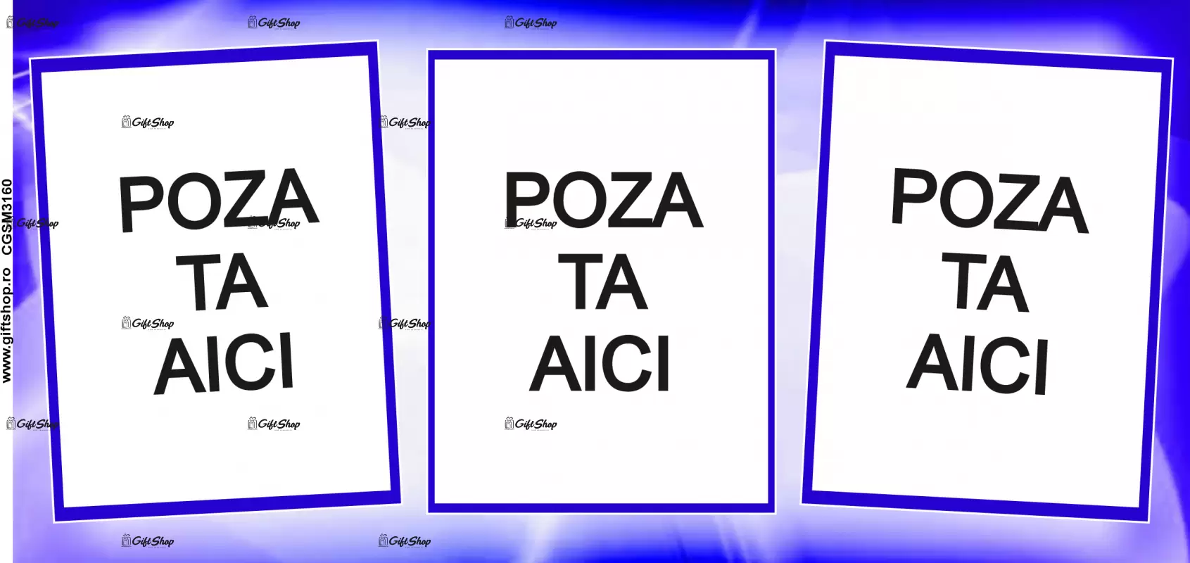 Cana, personalizata cu 3 poze si text, 330ml, model 3160