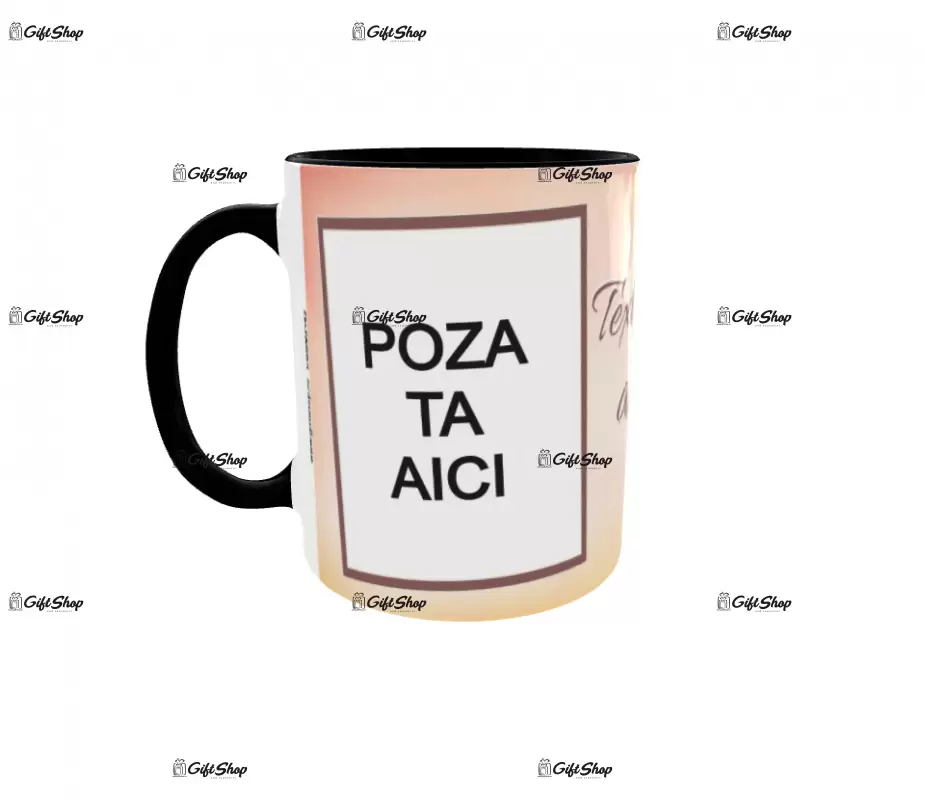 Cana, personalizata cu 2 poze si text, 330ml, model 3162