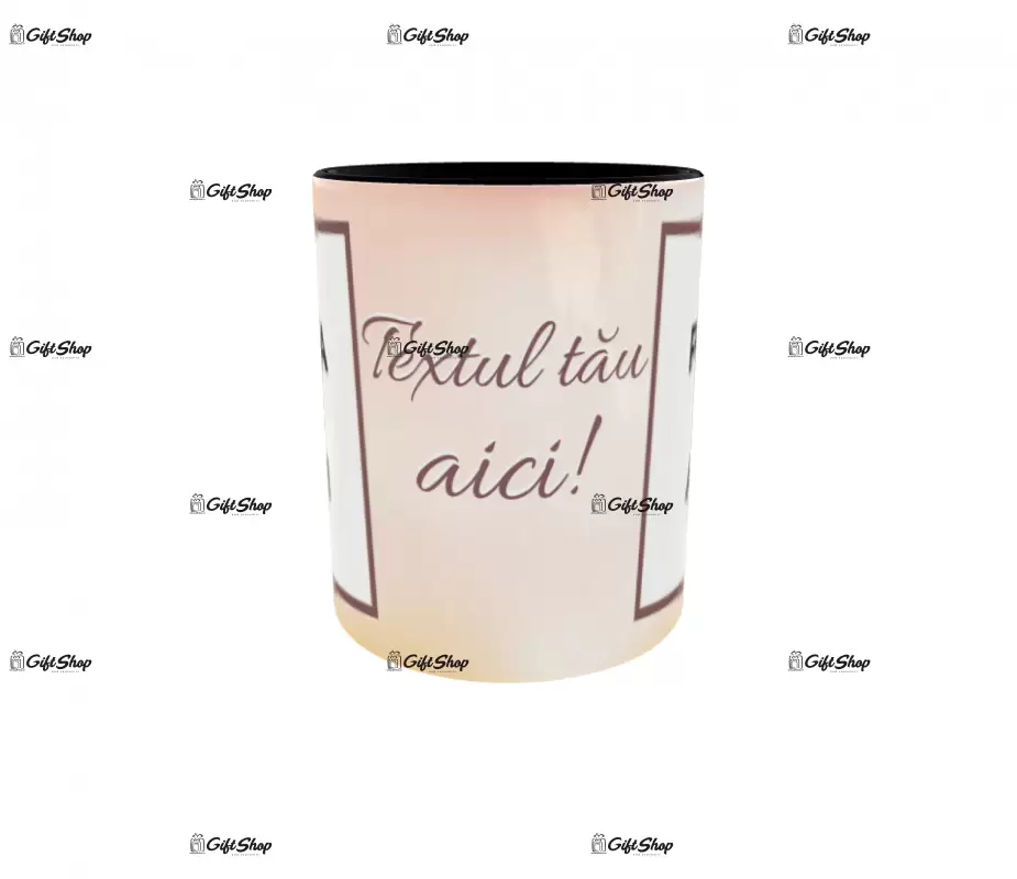 Cana, personalizata cu 2 poze si text, 330ml, model 3162