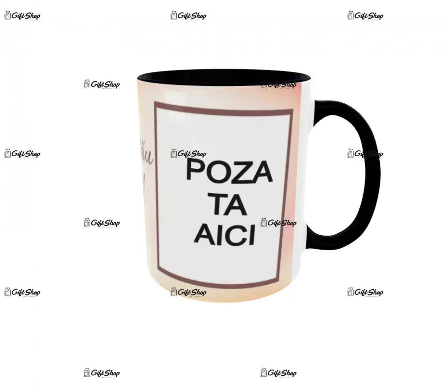 Cana, personalizata cu 2 poze si text, 330ml, model 3162
