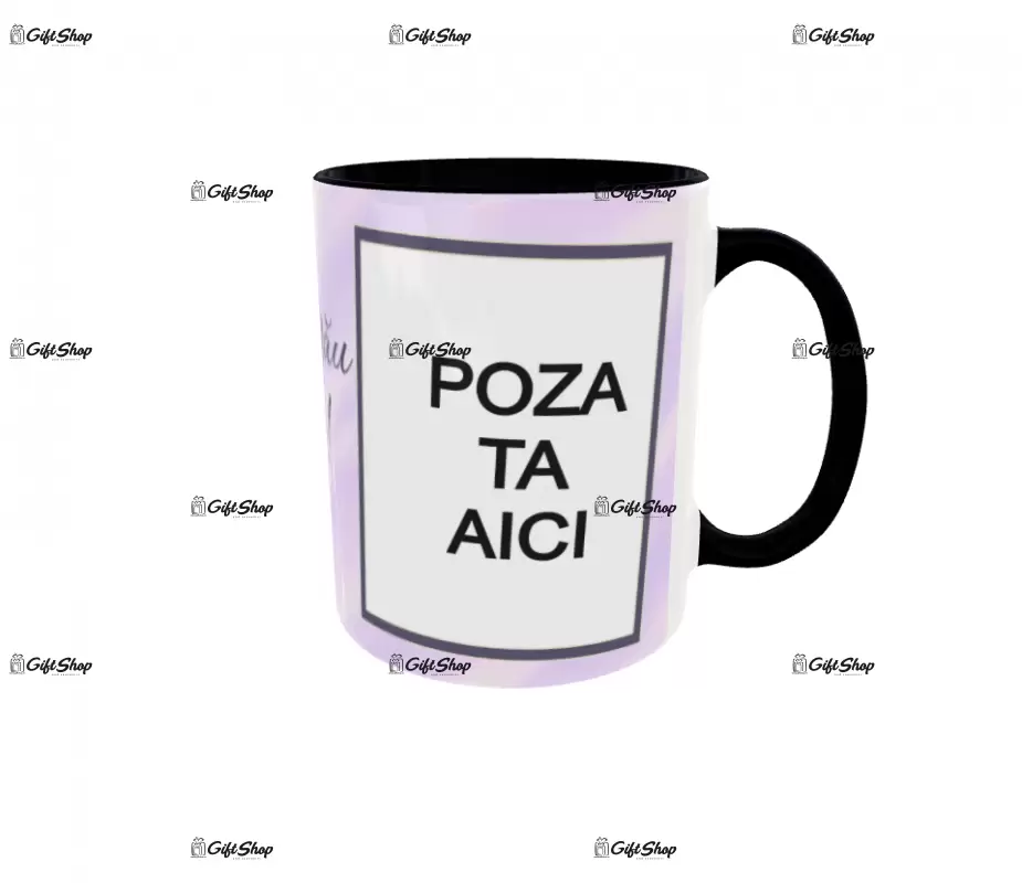 Cana, personalizata cu 2 poze si text, 330ml, model 3165
