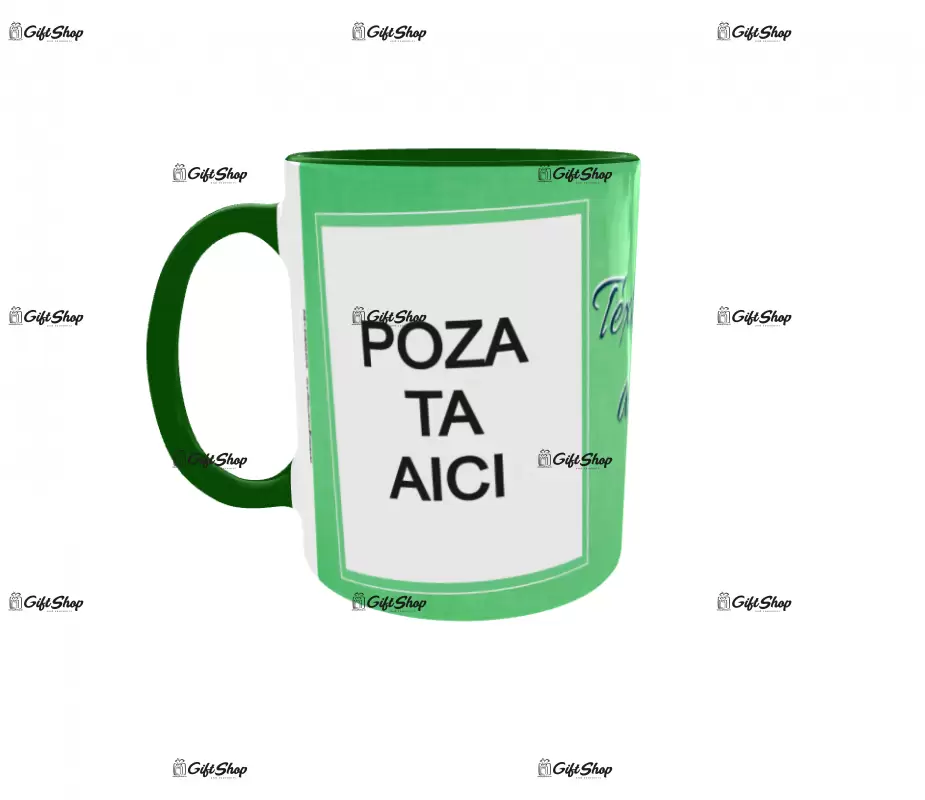 Cana, personalizata cu 2 poze si text, 330ml, model 3180