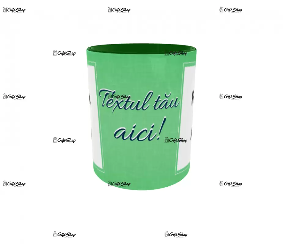 Cana, personalizata cu 2 poze si text, 330ml, model 3180
