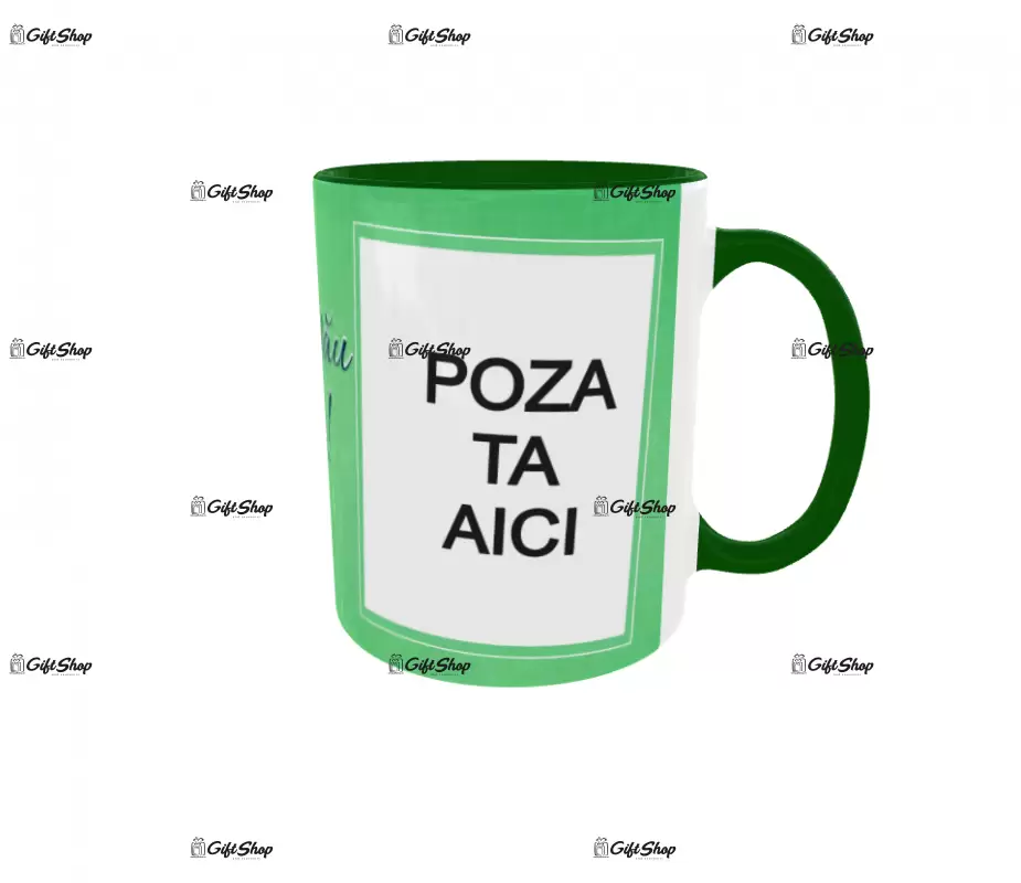 Cana, personalizata cu 2 poze si text, 330ml, model 3180