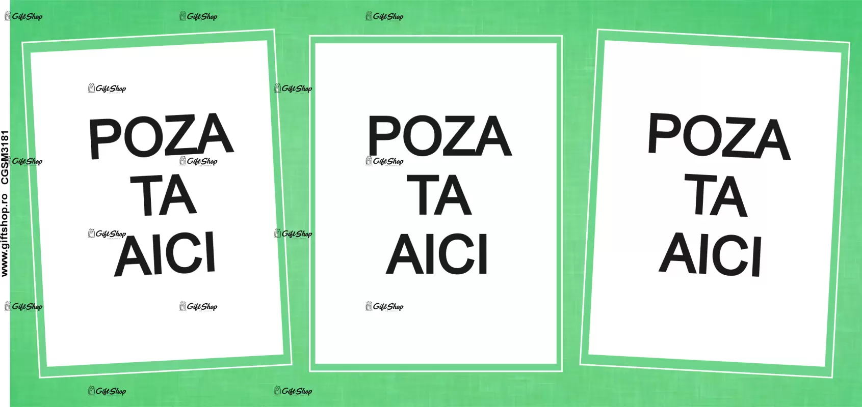 Cana, personalizata cu 3 poze si text, 330ml, model 3181