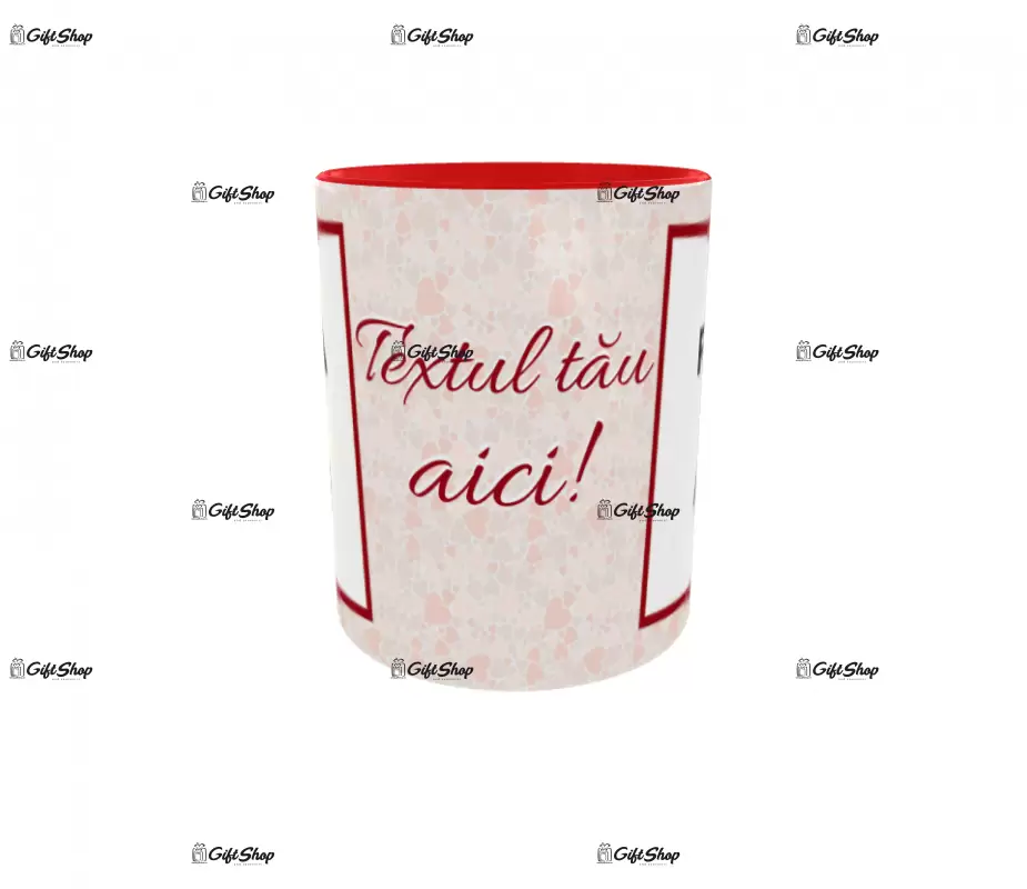 Cana, personalizata cu 2 poze si text, 330ml, model 3198