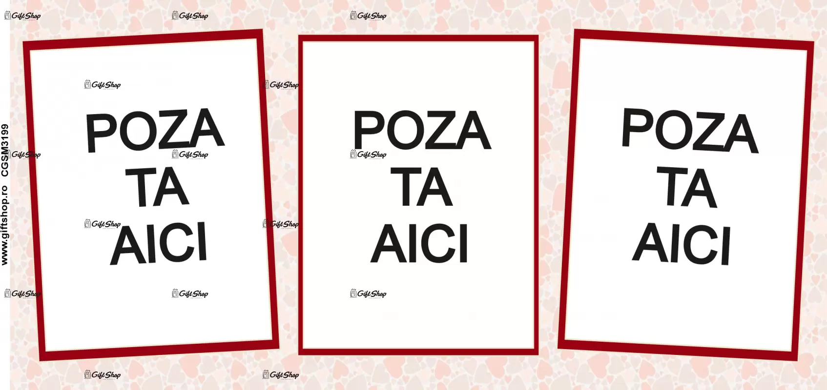 Cana, personalizata cu 3 poze si text, 330ml, model 3199