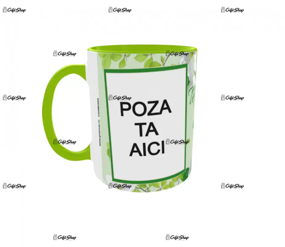Cana, personalizata cu 2 poze si text, 330ml, model 3204
