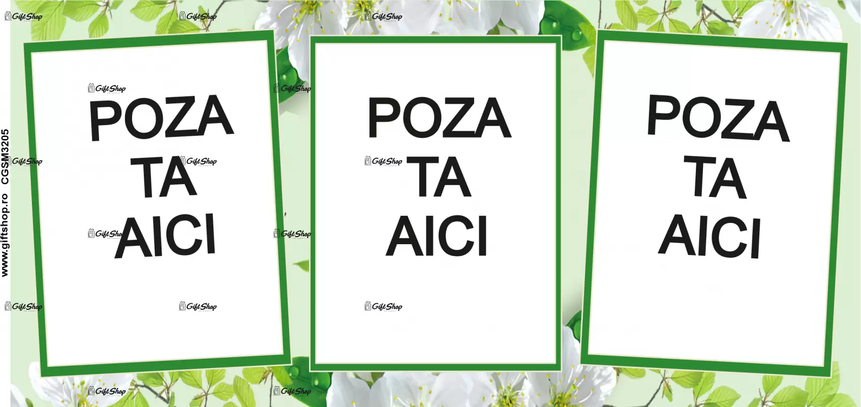 Cana, personalizata cu 3 poze si text, 330ml, model 3205
