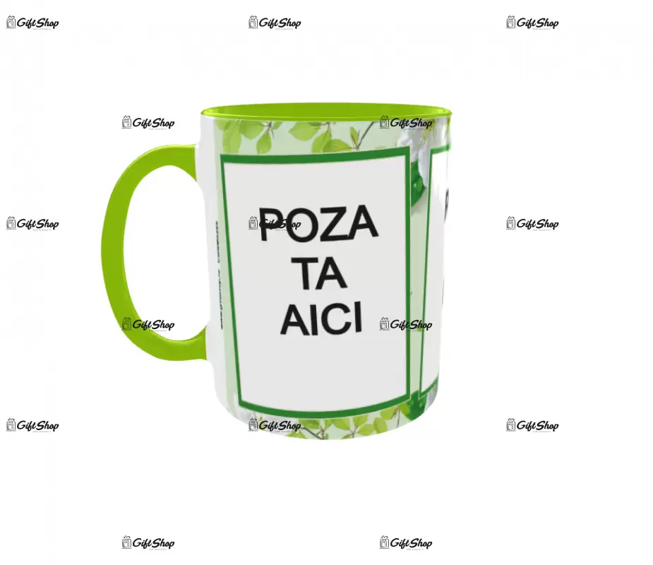 Cana, personalizata cu 3 poze si text, 330ml, model 3205