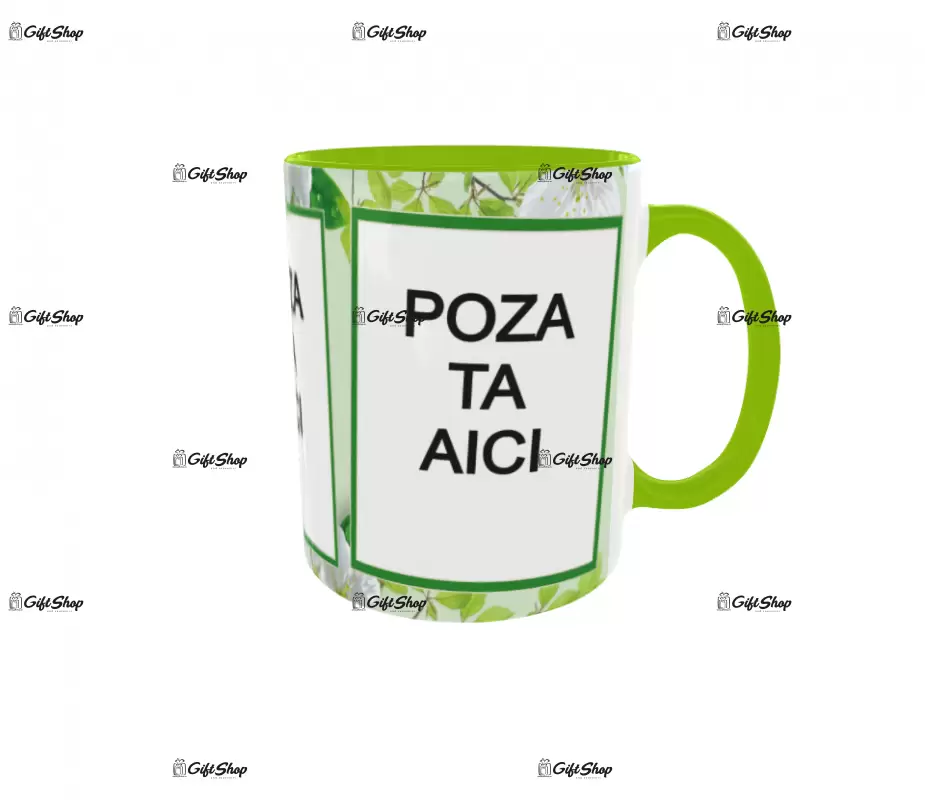 Cana, personalizata cu 3 poze si text, 330ml, model 3205