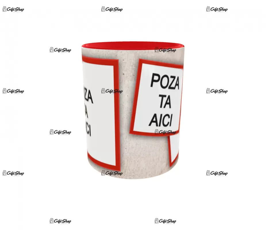 Cana, personalizata cu 3 poze si text, 330ml, model 3211