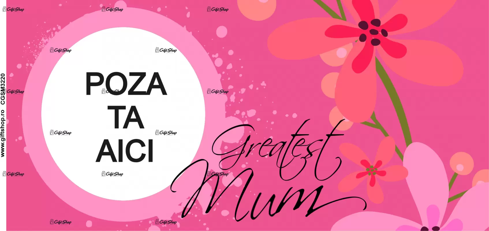 Greatest mum, cana personalizata cu poza si text, 330ml, model 3220