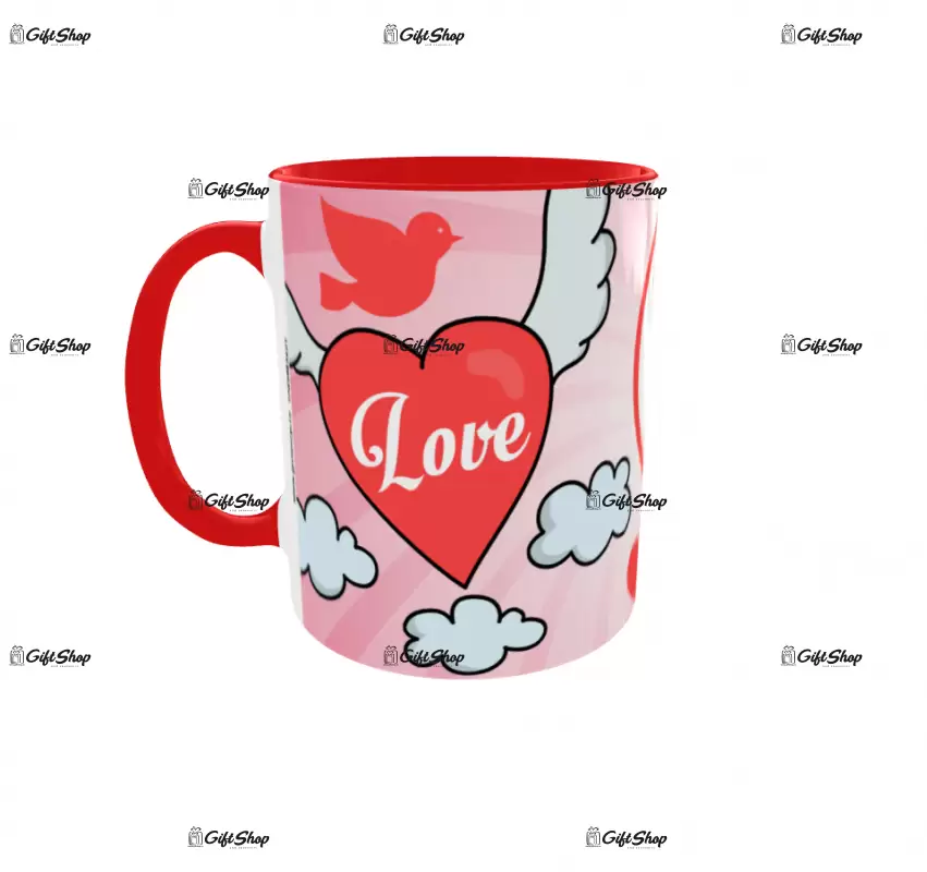 Cana, personalizata cu 2 poze si text, 330ml, model 3221