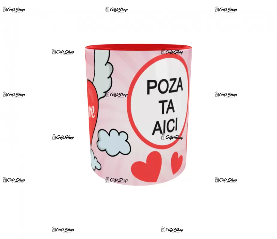 Cana, personalizata cu 2 poze si text, 330ml, model 3221