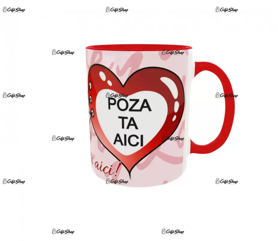 Cana, personalizata cu 2 poze si text, 330ml, model 3222