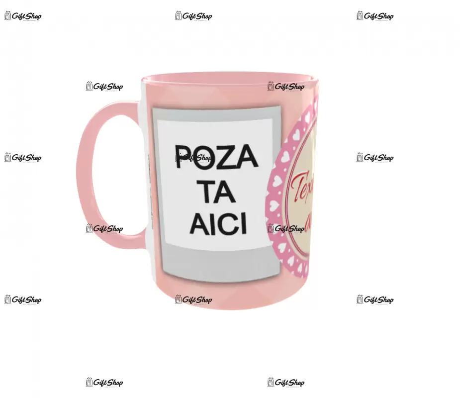 Cana, personalizata cu 2 poze si text, 330ml, model 3223