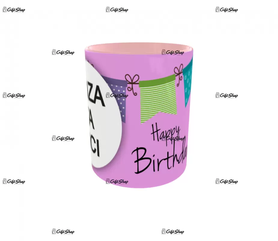 Happy birthday, cana personalizata cu poza si text, 330ml, model 3227