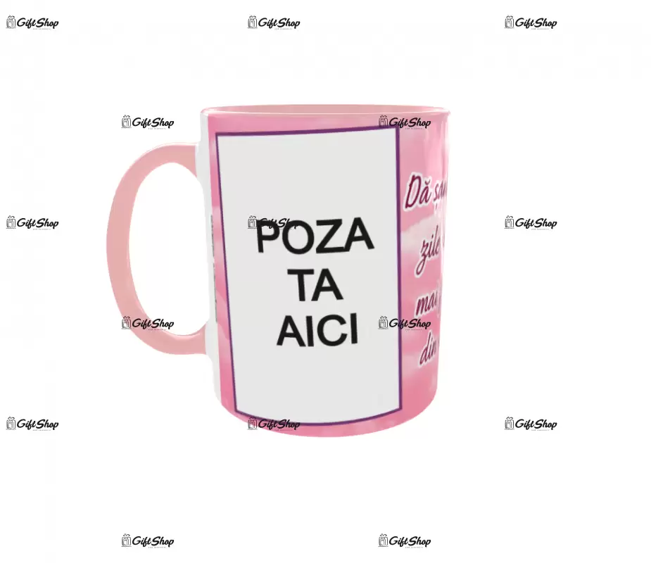 Da sansa fiecarei zile, cana personalizata cu 2 poze si text, 330ml, model 3230