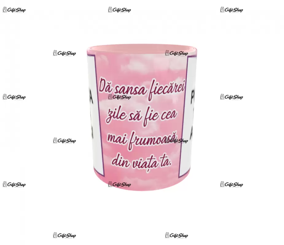 Da sansa fiecarei zile, cana personalizata cu 2 poze si text, 330ml, model 3230