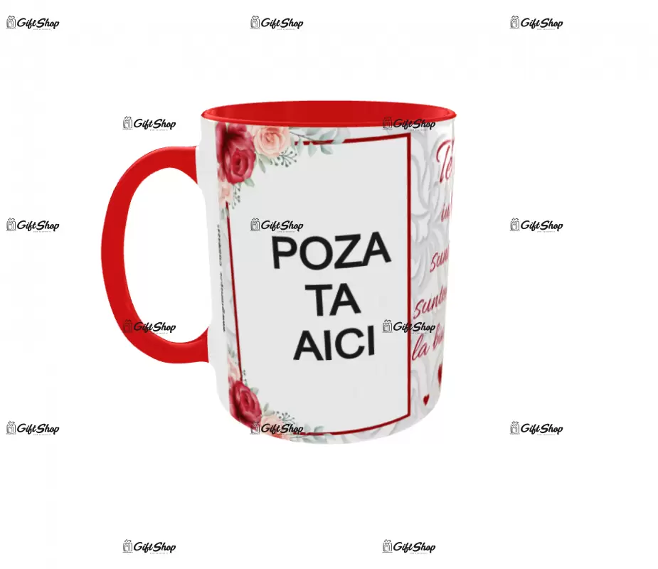 Te iubesc iubita mea, cana personalizata cu 2 poze si text, 330ml, model 3231